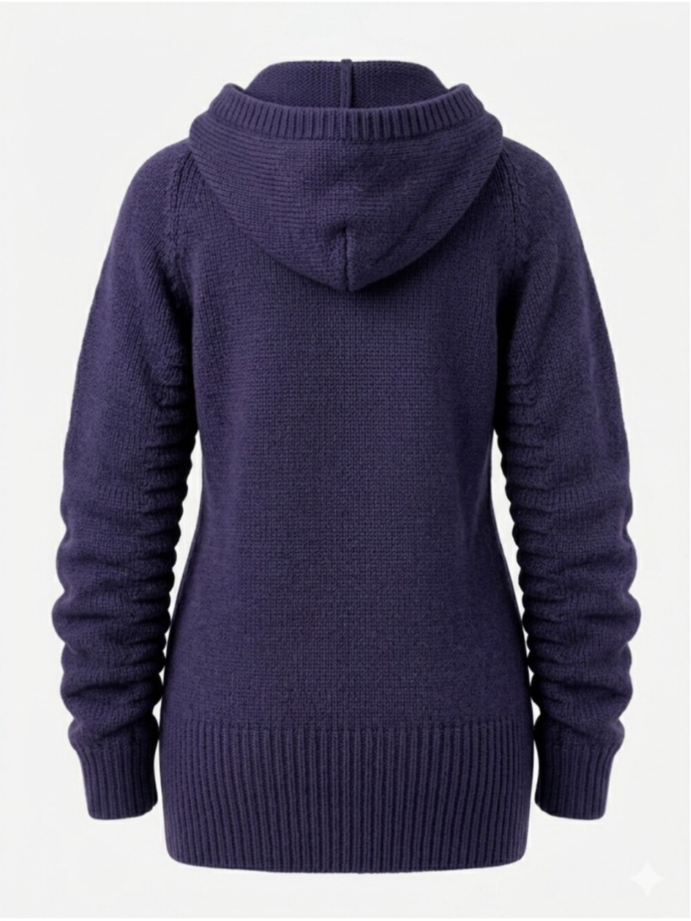Zero + Maria Cornejo Merino Wool Hooded Zip Cardigan Purple Ruched S - Picture 4 of 16